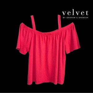 Velvet By Graham & Spencer (EUC) Cold Shoulder Top Size XL, 100% Cotton
